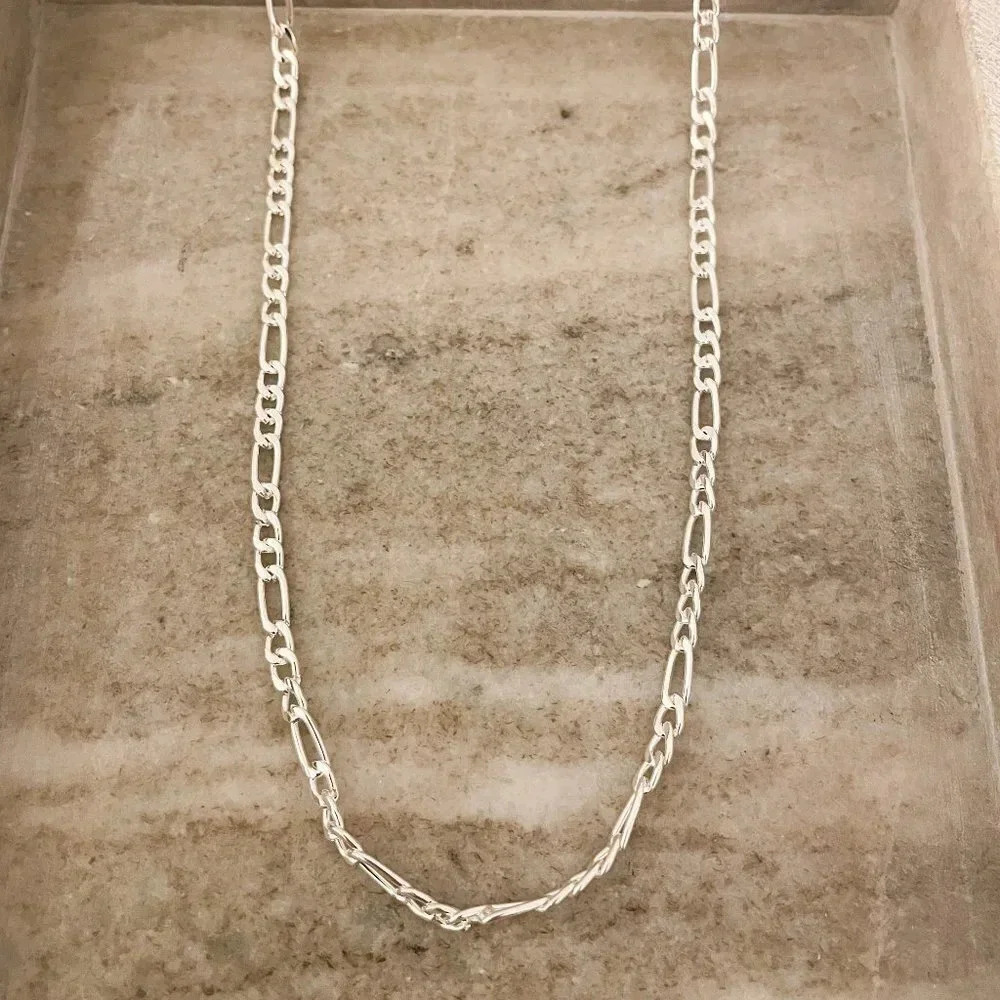 925 Sterling Silver Flat Link Necklace Stacking Layer Necklace